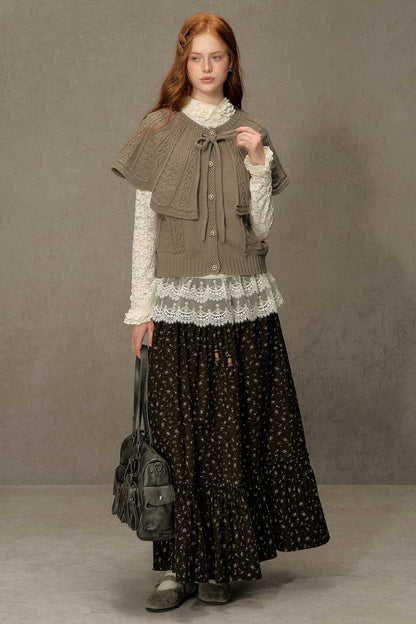 Cable Knit Cape Sweater