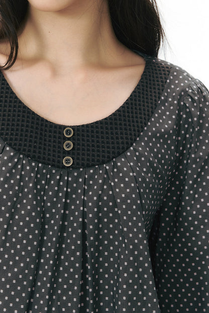 Retro Star Long-Sleeved Shirt Dress