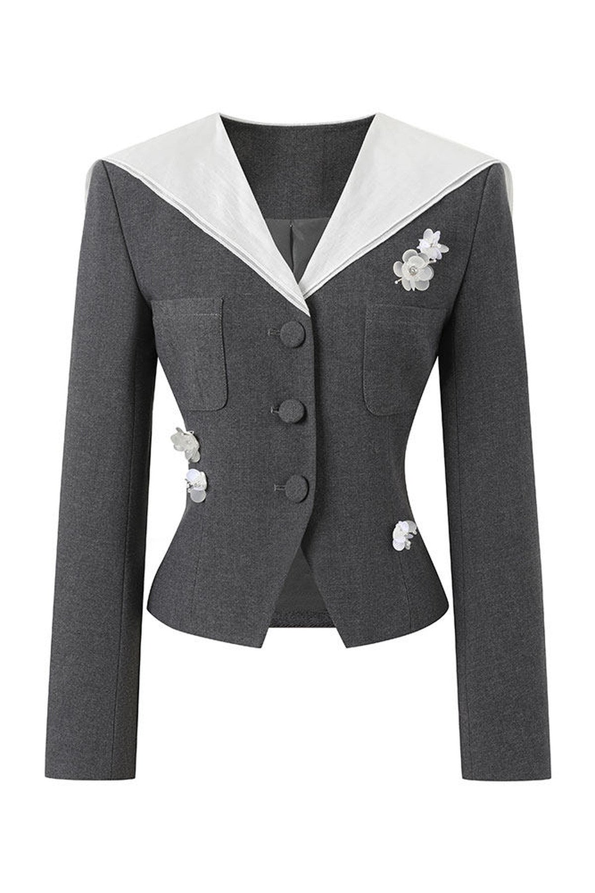 Beaded Floral Blazer and Skirt Set-Up