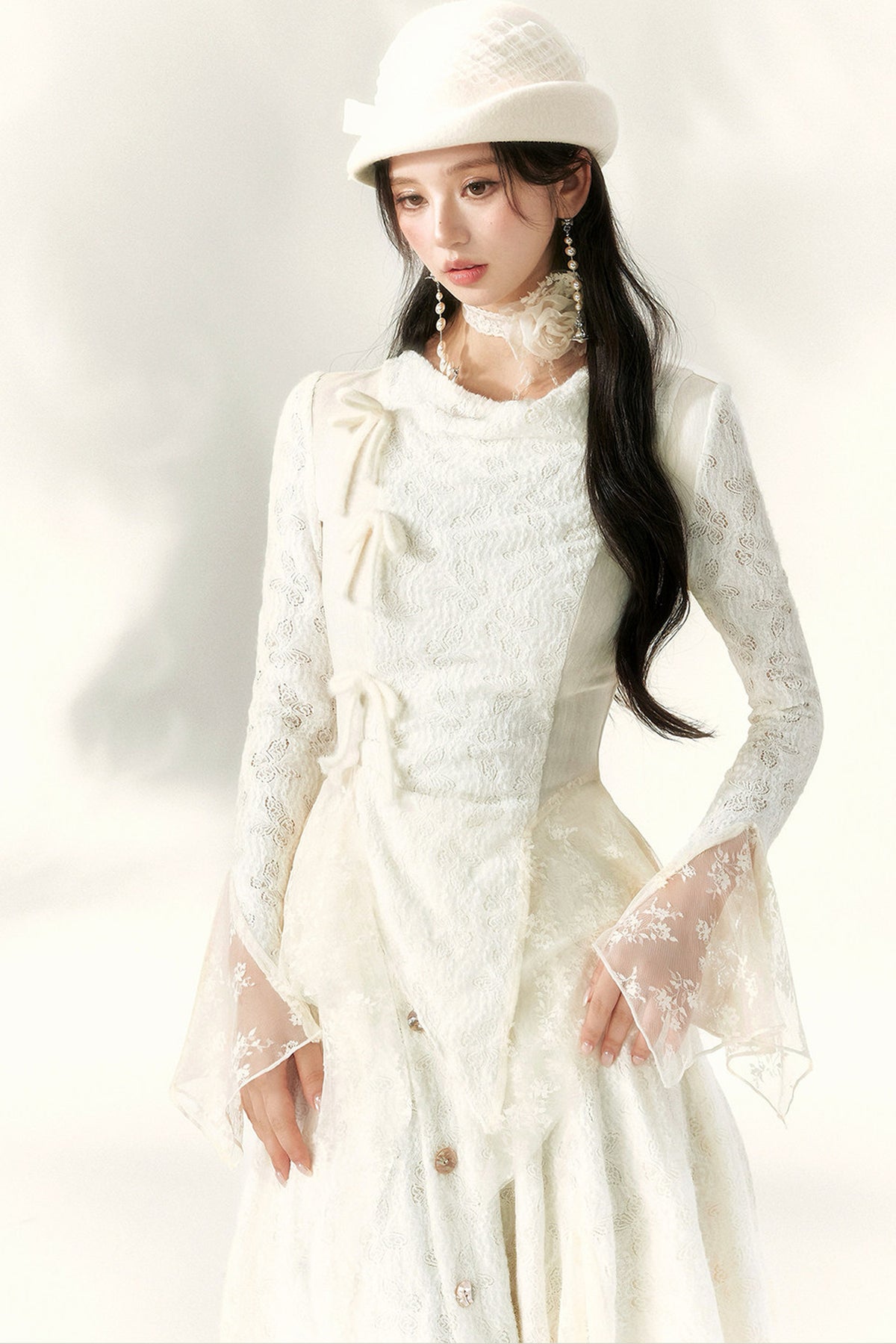 Butterfly Dream Knit Layered-Look and Skirt Set-Up