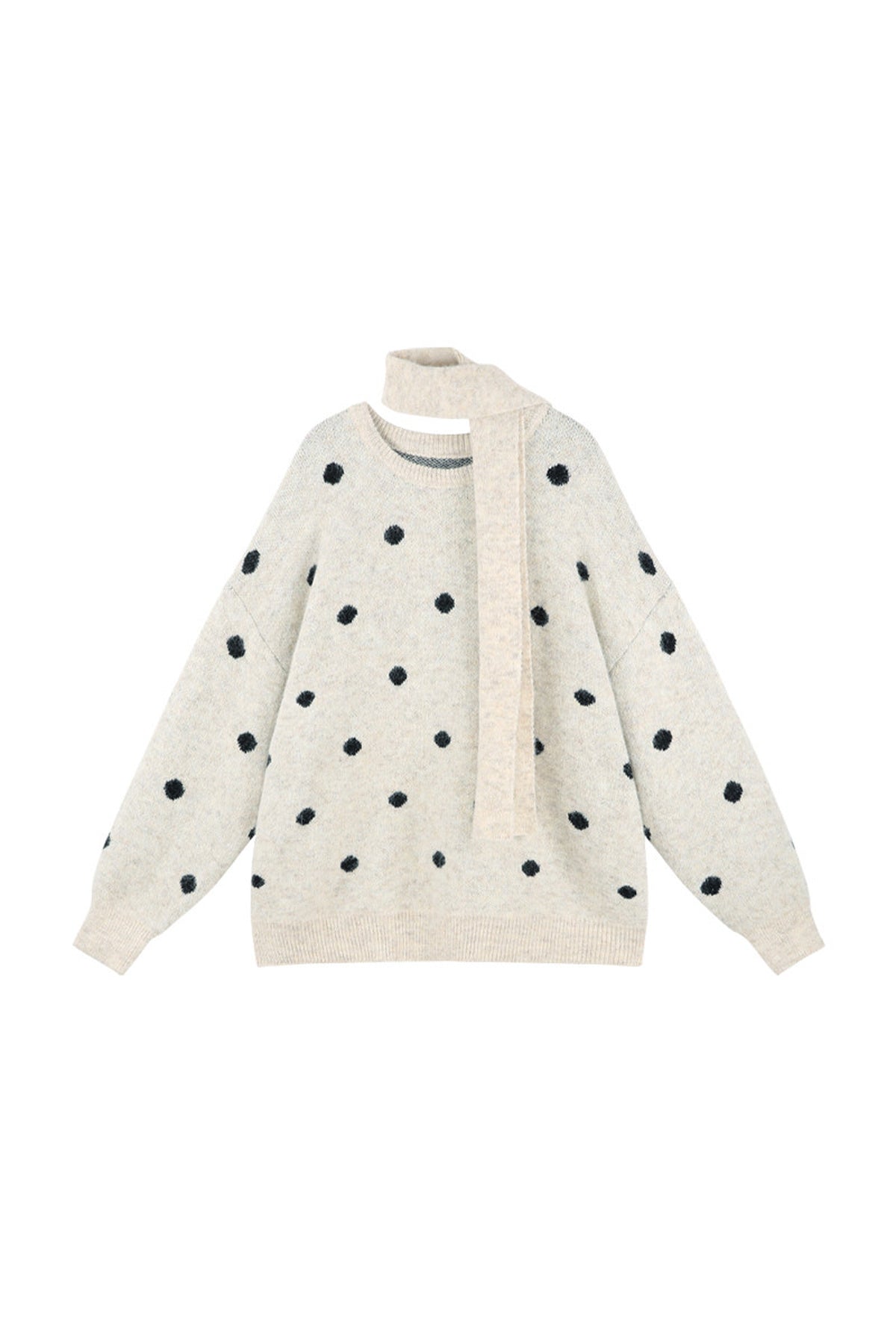 Polka Dot Loose Pullover Sweater