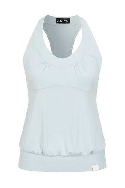 Pleated Racerback Halter Top