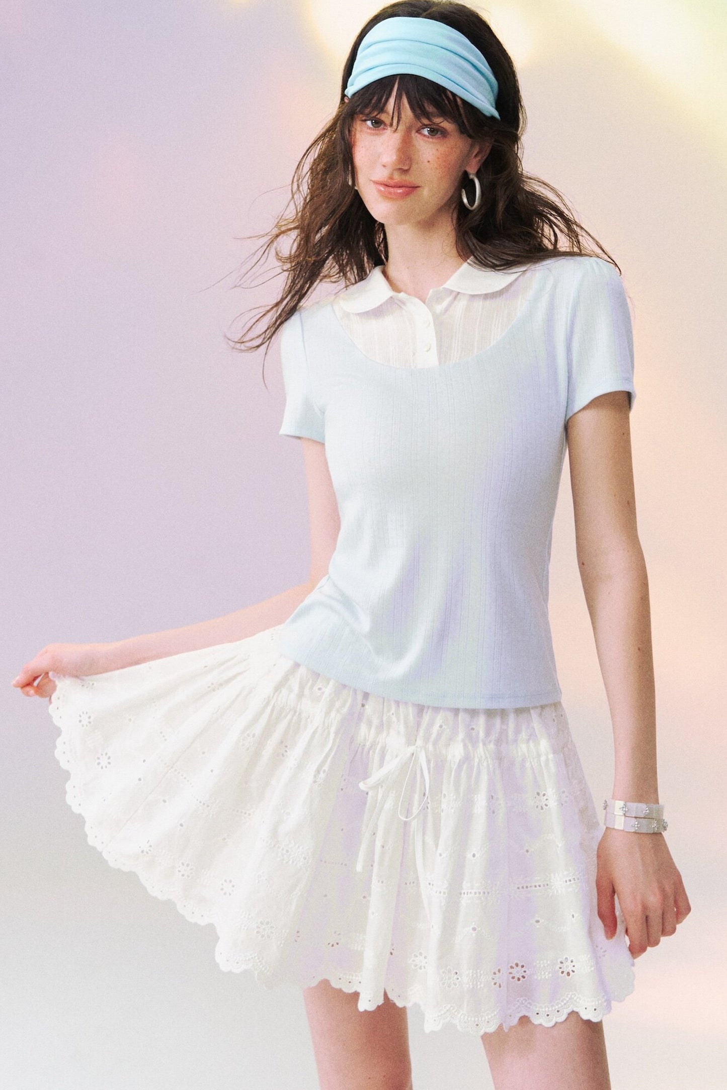 Layered-Look Doll Collar Blouse