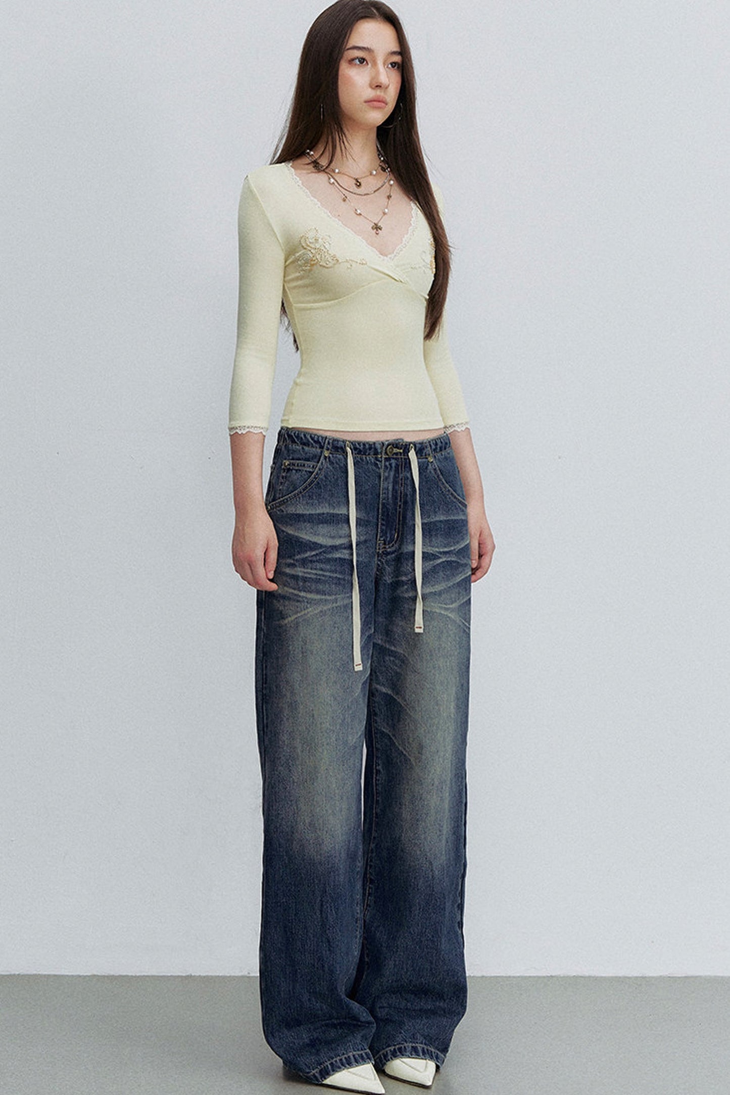 Pantaloni in denim sfumato retrò