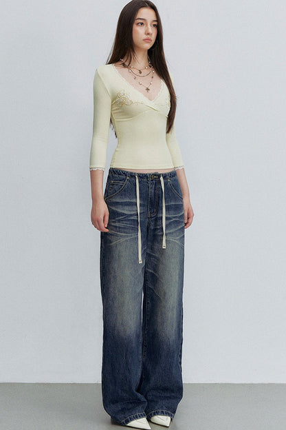 Pantaloni in denim sfumato retrò