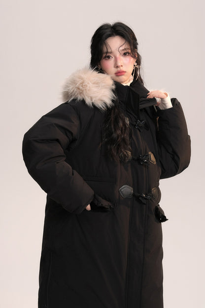 Bow Fur Collar Down Coat