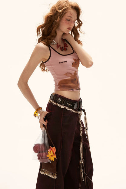 Animal Print Pink Camisole Top