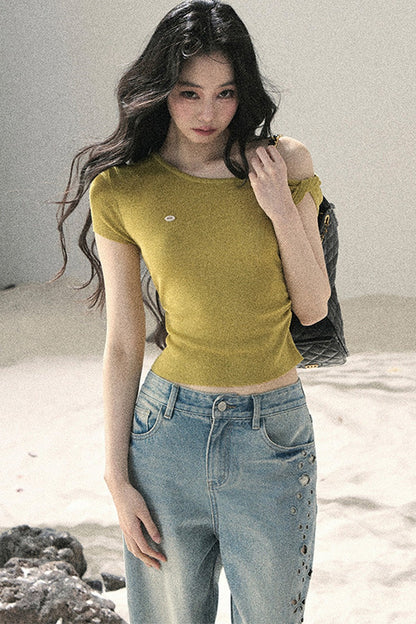 Asymmetrical Knot Crop Top