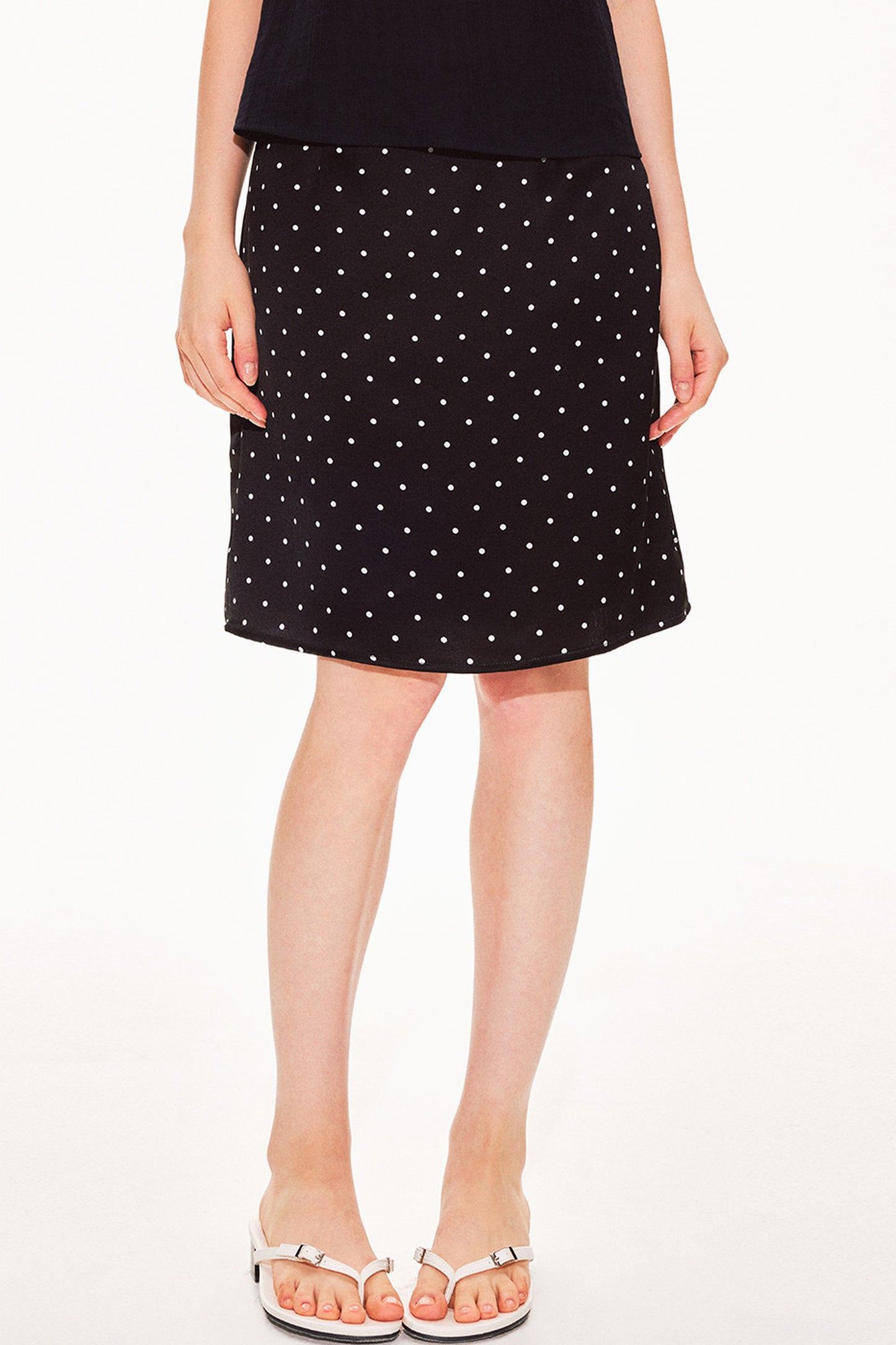 Acetat-Satinrock mit Polka-Dots