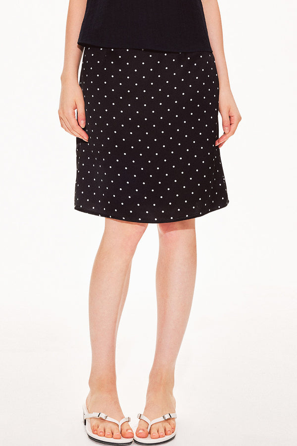 Acetate Satin Polka Dot Skirt