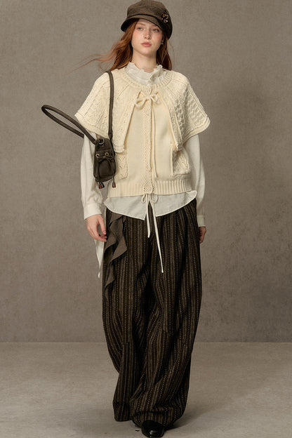 Cable Knit Cape Sweater