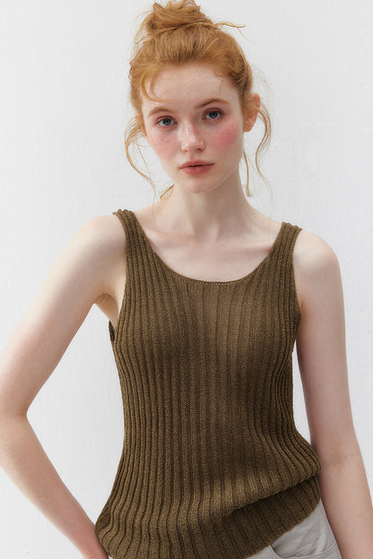 Hollow Ribbed Knit Camisole