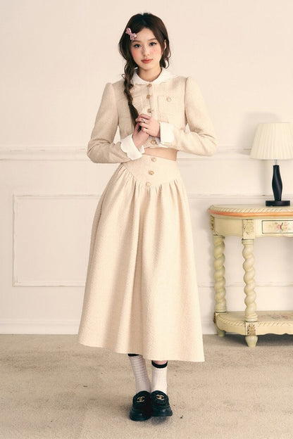 Tweed Jacket and Long Skirt Two-Piece Set