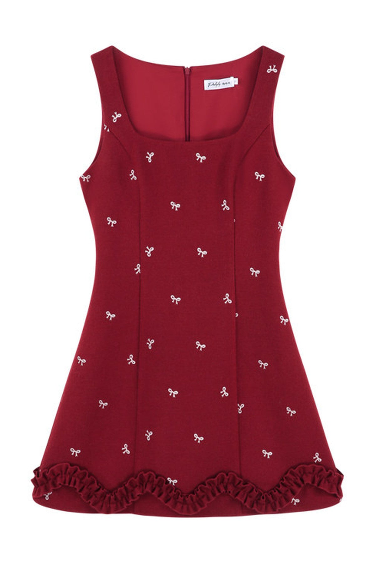Red Sleeveless Dress and Apricot Top Set-Up