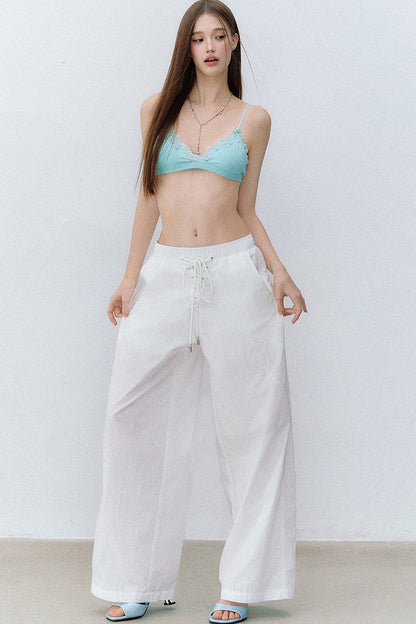 Drawstring Straight-Leg Pants