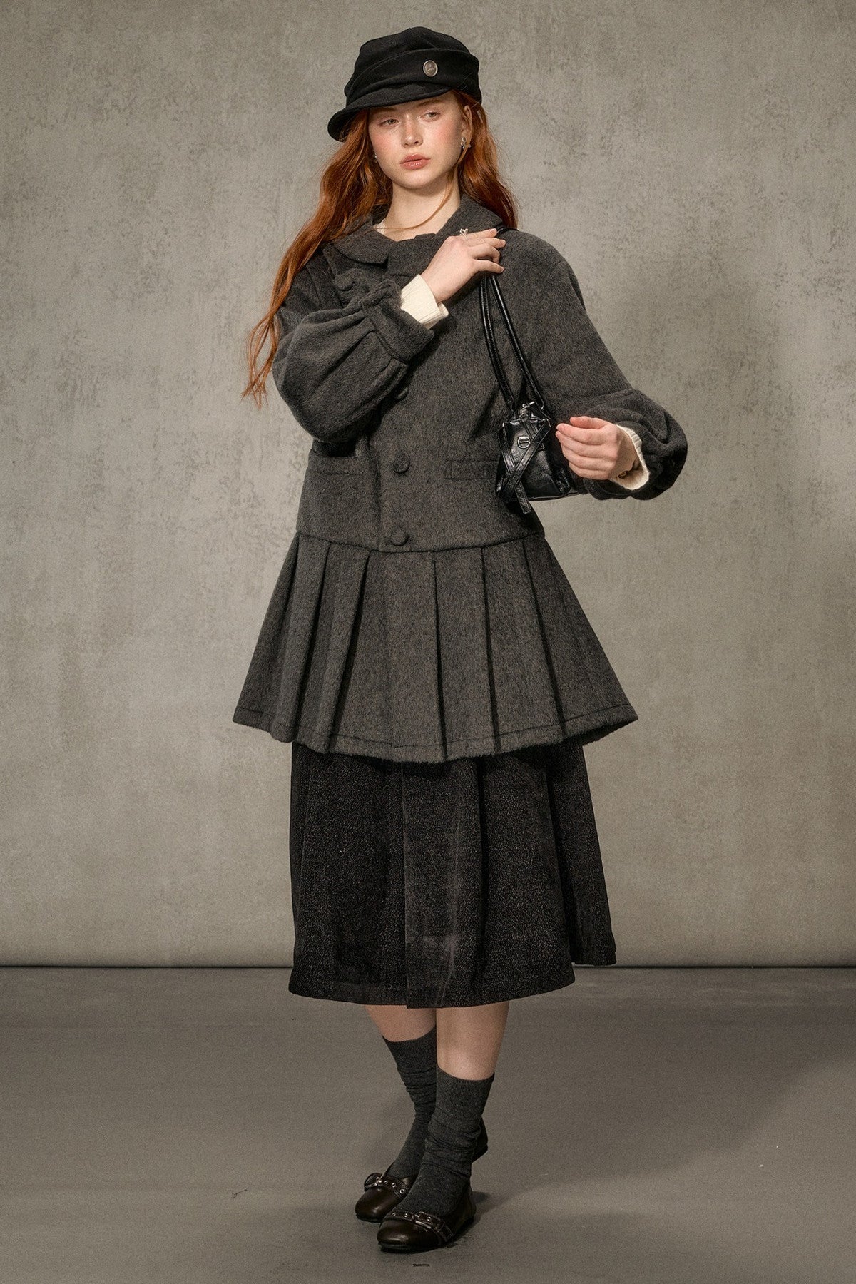 White Tea Letterhead Wool Blend Coat