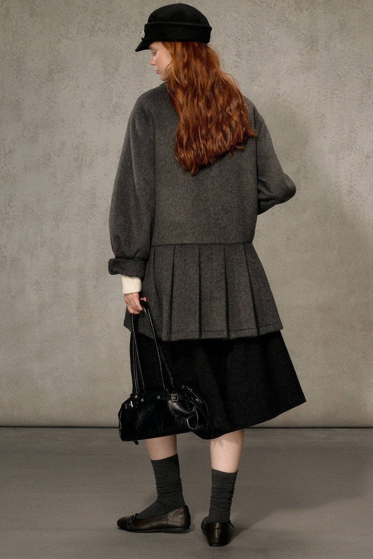 White Tea Letterhead Wool Blend Coat
