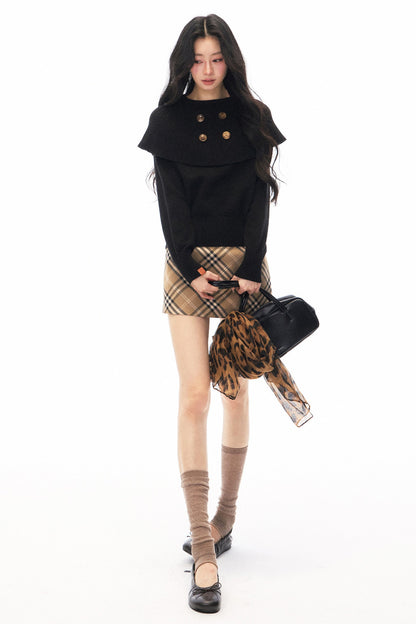 Skirt and Shawl Knit Top Set-Up