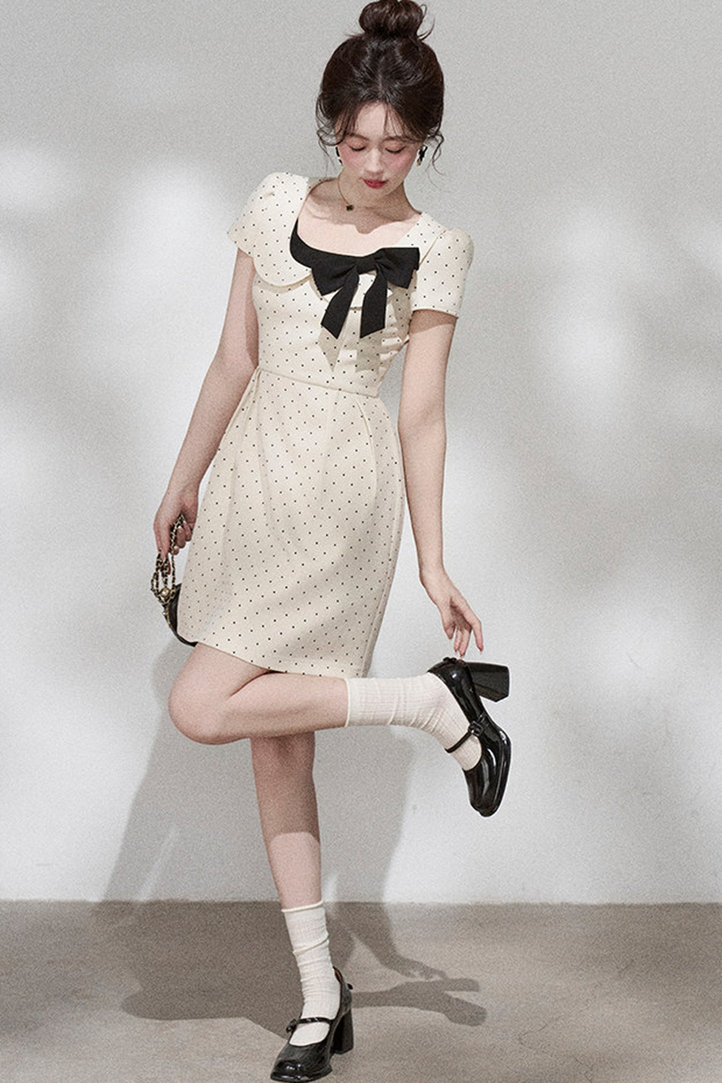 French Collar Bow Dress