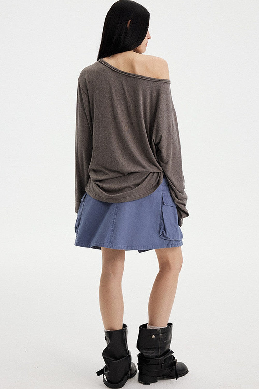 Top con strass effetto distressed con spalle scoperte