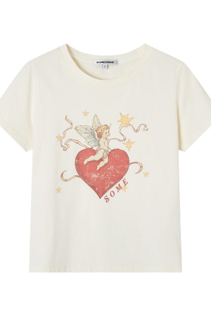 Love Cupid Short Sleeve Blouse