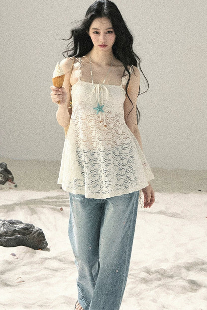 Morning Mist Lace Camisole Top