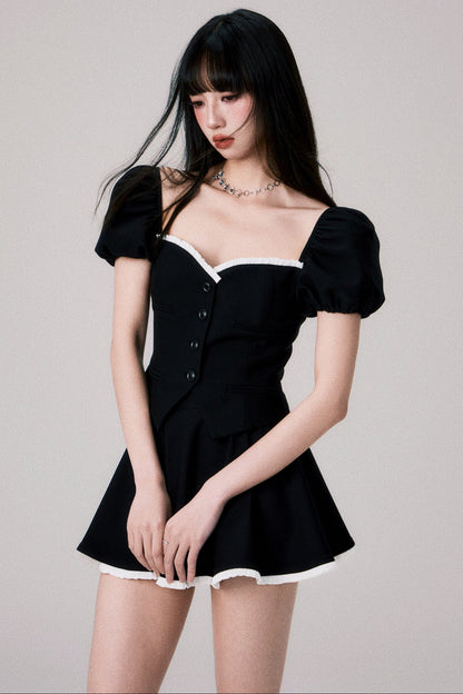 Strapless Corset Top and Puff Skirt Set-Up