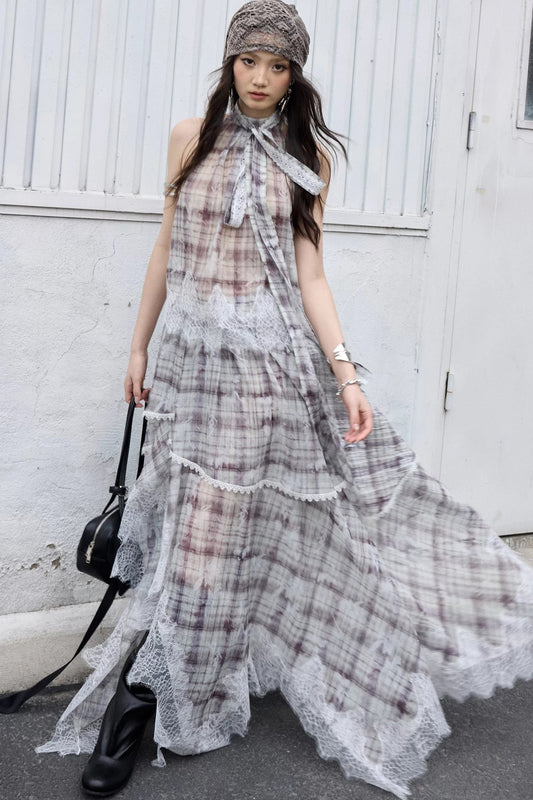 Bohemian Lace Plaid Two-Piece Set-Up