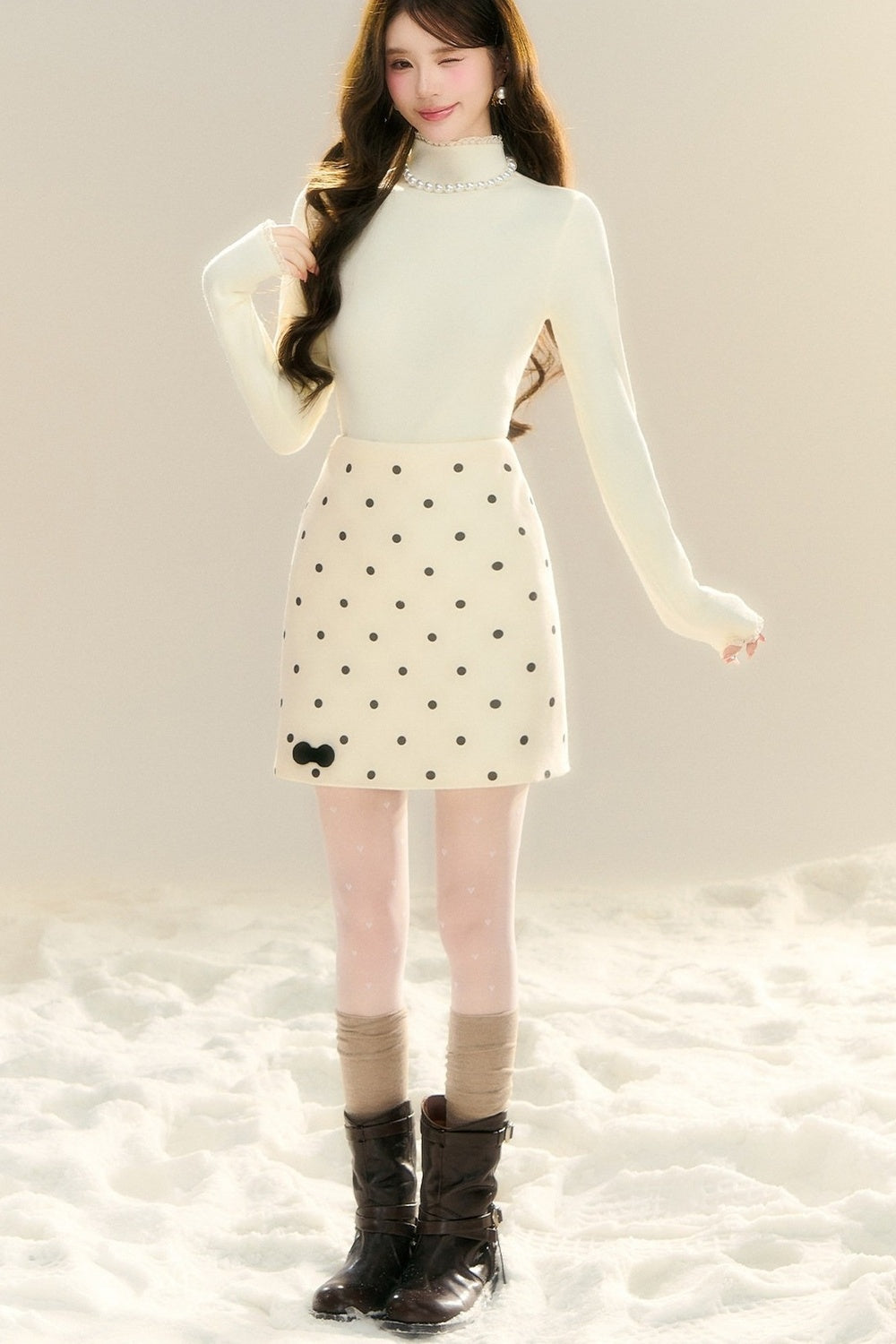 Lace Collar Base Layer Knit Top