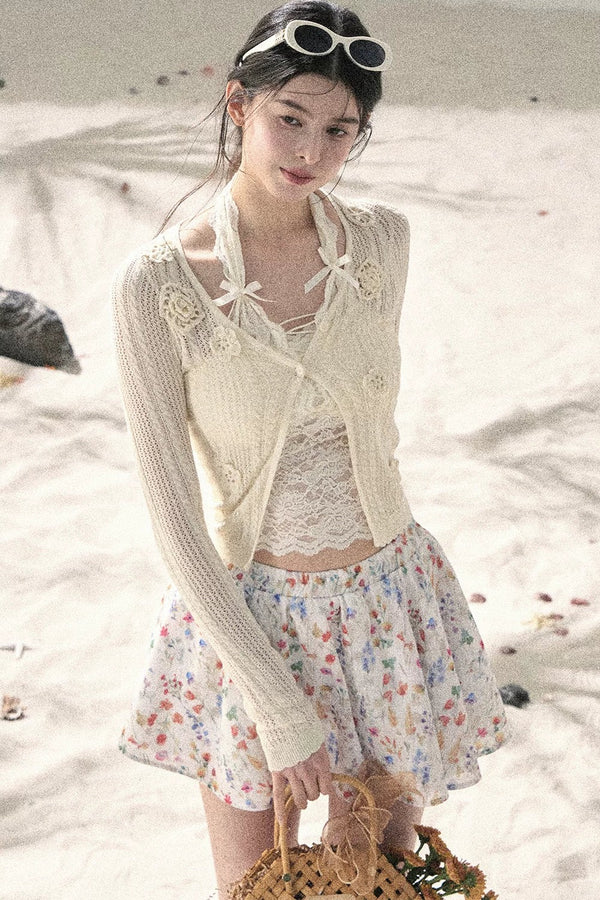 French Thin Sun Protection Cardigan Set-Up