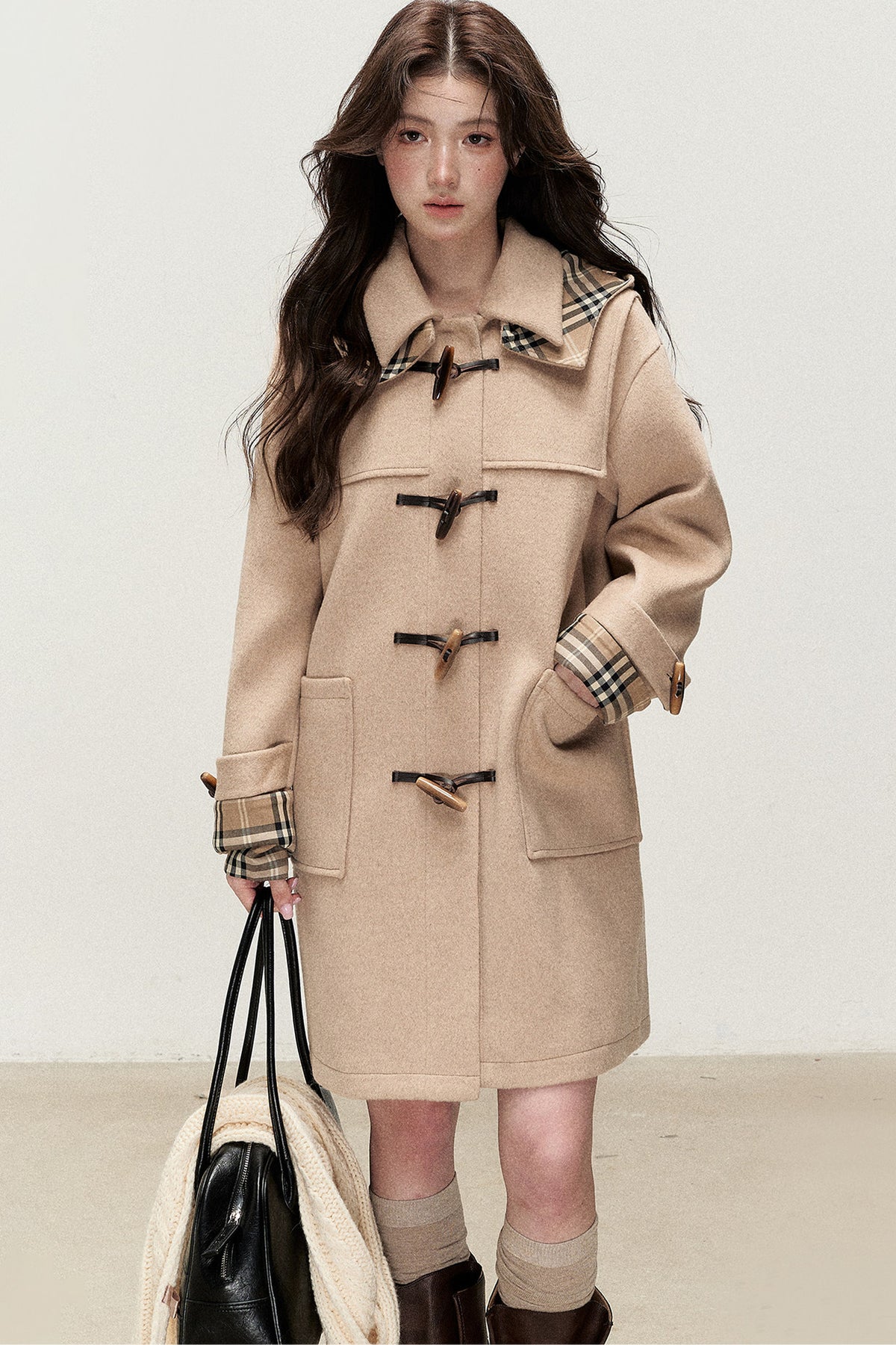 Retro Cream Baoli Duffle Coat
