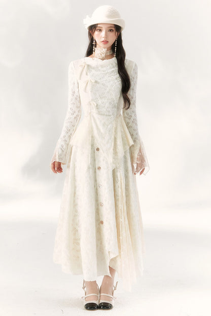 Butterfly Dream Knit Layered-Look and Skirt Set-Up