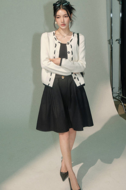 Knitted Cardigan Skirt Set-Up
