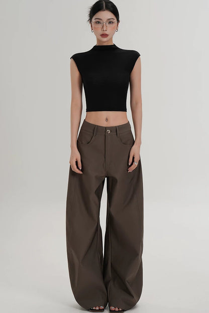 Tencel Silk Mock Neck Crop Top