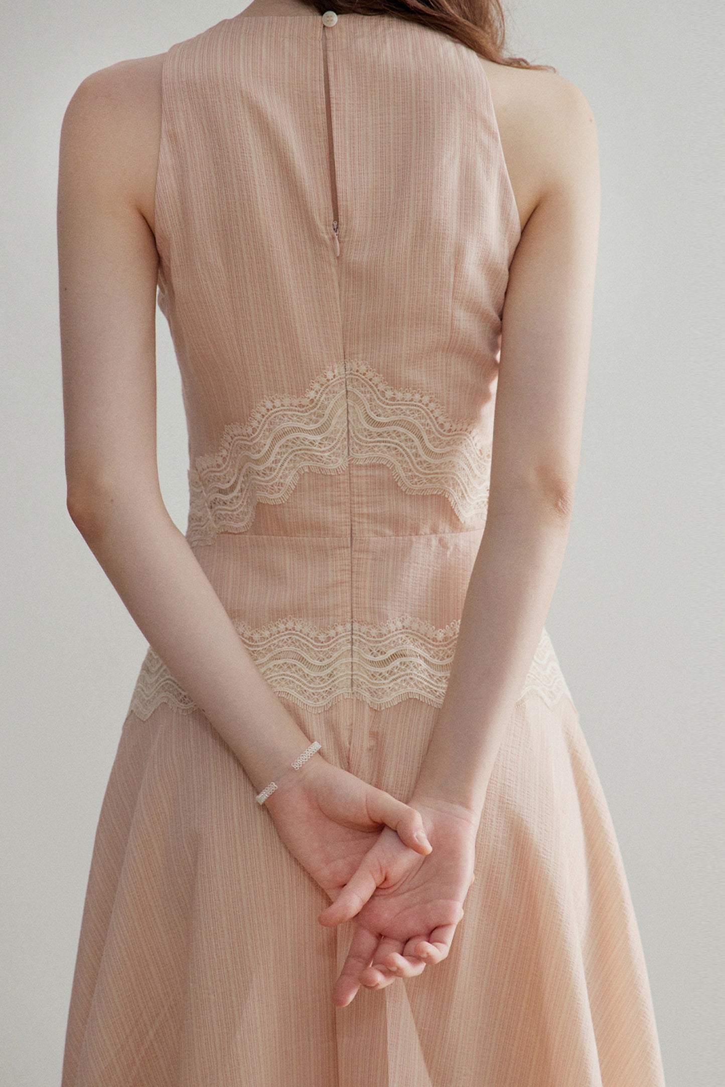Elegant Lace Halter Dress