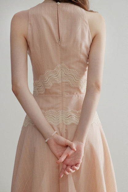 Elegant Lace Halter Dress