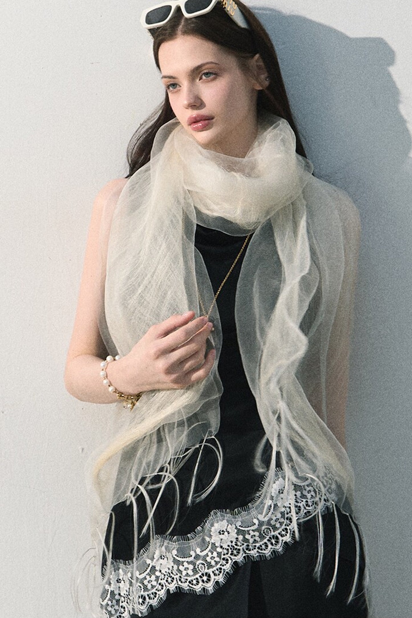 Acetate Lace Off-Shoulder Set-Up