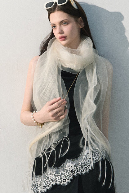 Acetate Lace Off-Shoulder Set-Up