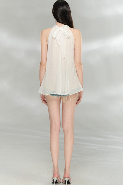 Rhinestone Chiffon Lace Blouse