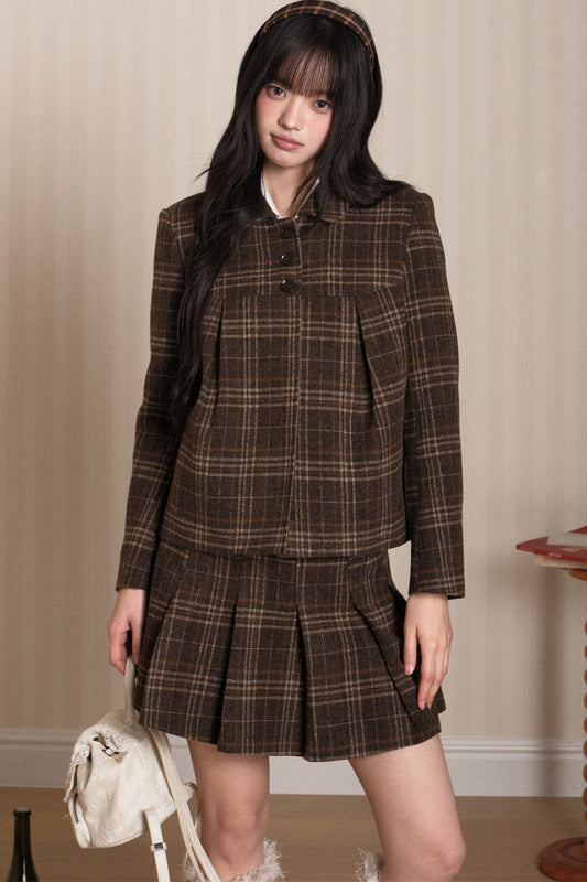 Plaid Top and Pleated Skirt