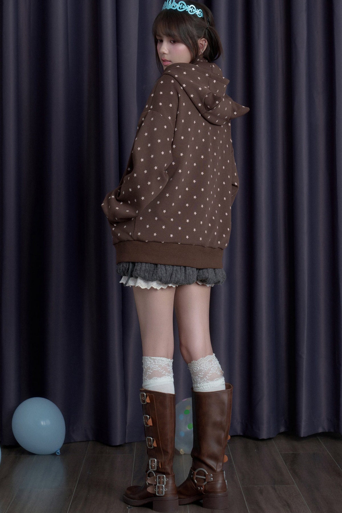 Star Cat Ear Fleece-Lined Jacket