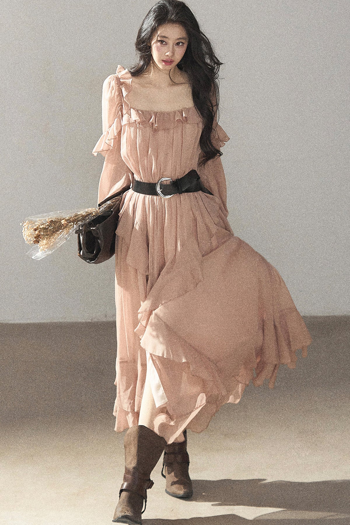 Ruffled Long Dress