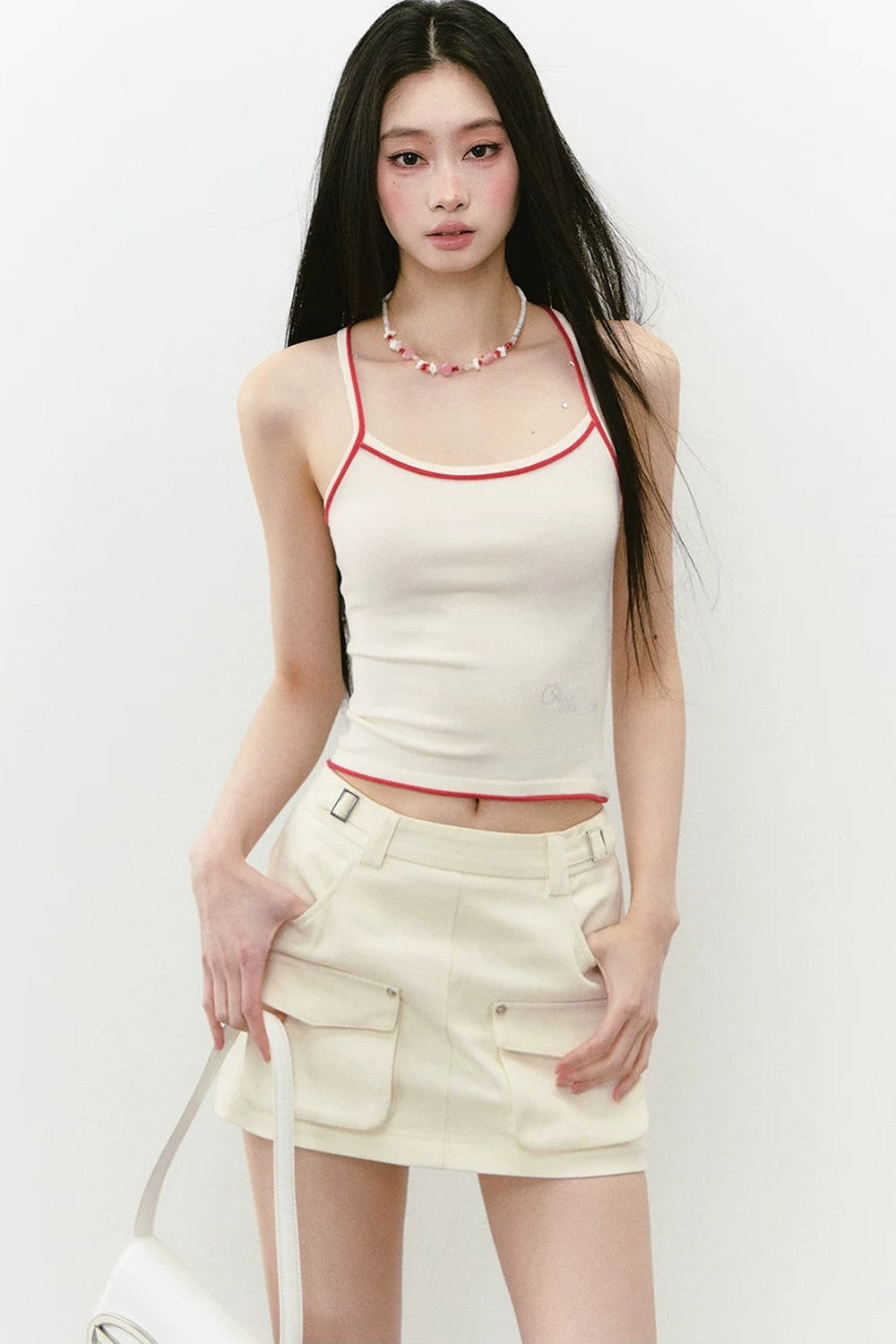 Rhinestone Knit Color-Block Camisole