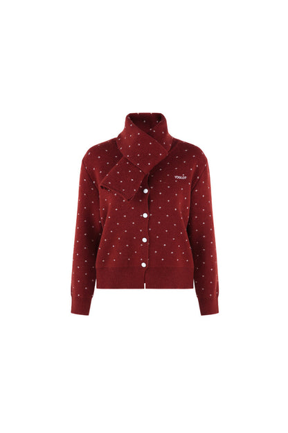 Short Woolen Knit Cardigan