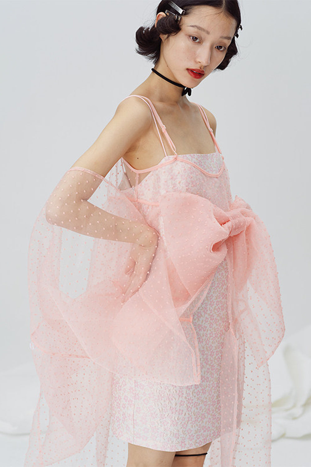 Pink Peach Blossom Strap Dress