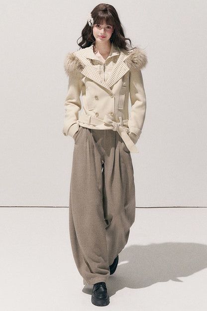 High-Waisted Petite Wide-Leg Pants