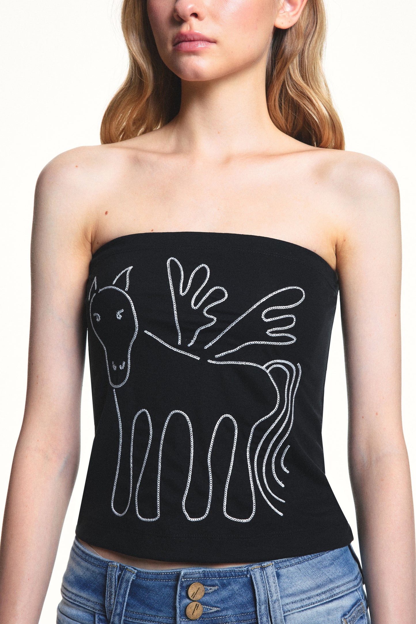 Abstract Pegasus Chain Tube Top
