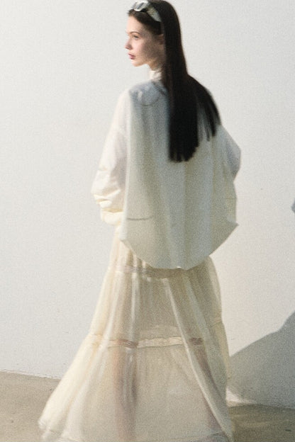 라이오셀 레이스 오프숄더 원피스