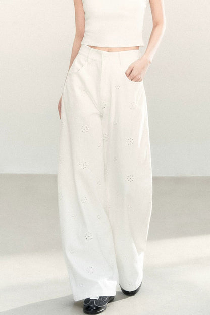 Pure Cotton Wide-Leg Pants