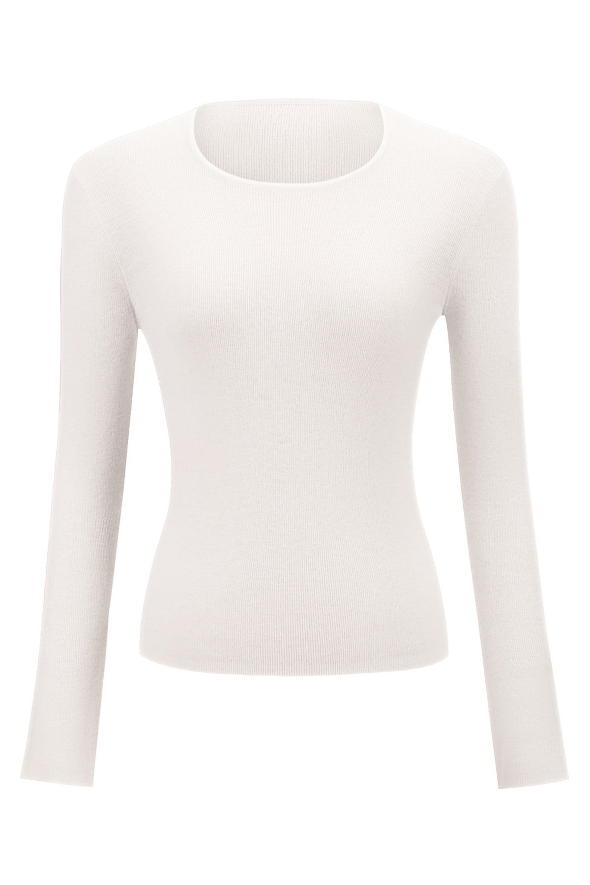 Avenement Wool Blend Long Sleeve Knit Top